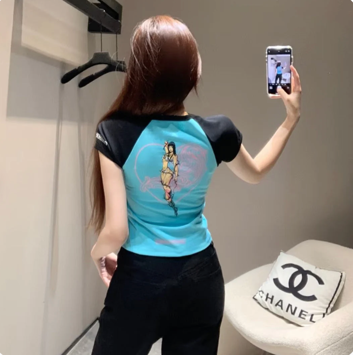 Chrome Hearts deadly doll cartoon goddess print short-sleeved T-shirt