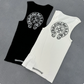 Chrome Hearts T-shaped printed black and white vest skirt Tank Tops